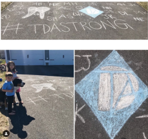chalk writing on pavement